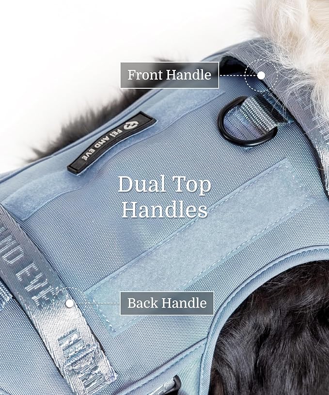 2025 New Edition, Fei & Eve MagEase Dog Harness - 3-Second Magnetic Buckles | 3-Point No-Pull Control | Heavy-Duty 900D Nylon | Dual Safety Handles | Breathable Mesh | Adjustable Fit | Medium, Blue