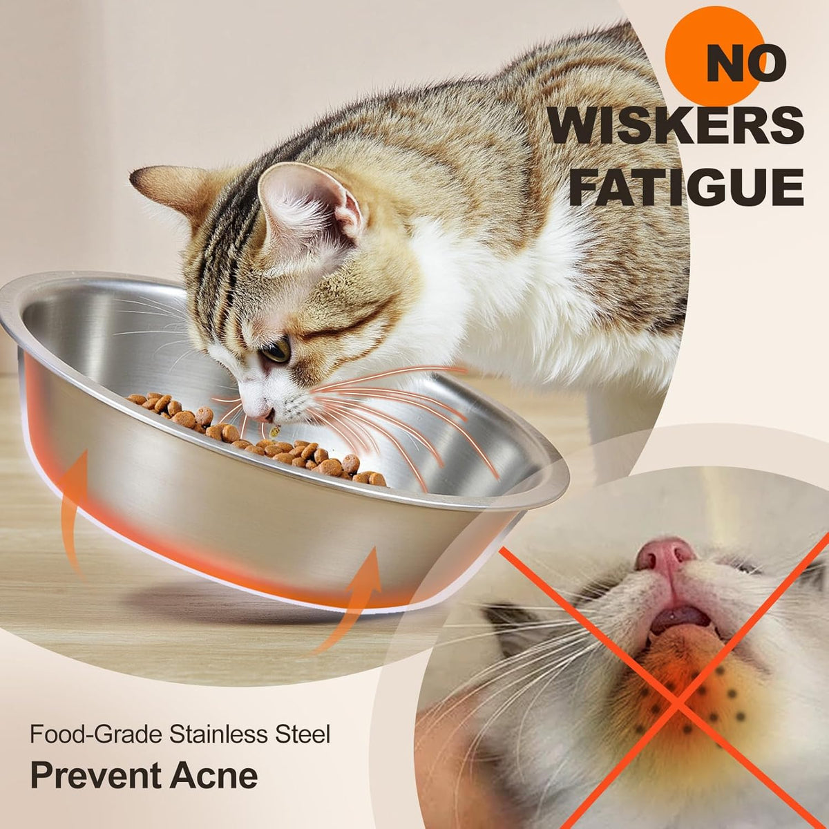 Elevated Cat Food Bowl for Indoor Cats - 2 Bowls / Brown - image 3