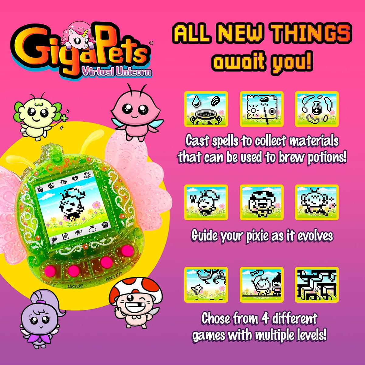 Giga Pets Interactive Digital Pet Toy, Boys & Girls, Ages 6+ - Pixie Green - image 4