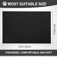 Cat Litter Box Mat, 47" x 35" Large Waterproof Litter Trapping Mat – Daily Care for Cats - Black / 2X-Large（47" x 35") - image 2