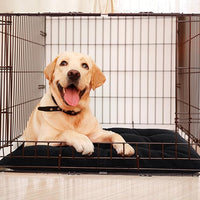 MABOZOO Chew Proof Indestructible Dog Beds for Aggressive Chewers,Durable Dog Crate Pad,Washable Tough Pet Mats for Kennel,Black,Small 17x23 in