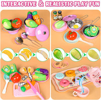Upgraded Kids Grill Playset, Interactive BBQ Toys - Pink - image 4