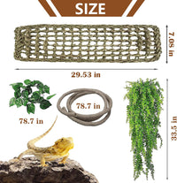 Bearded Dragon Hammock,Lizard Lounger Reptile Tank Hanging Plants Climbing Jungle Vines Flexible - Type：L-Rectangular hammock - image 2
