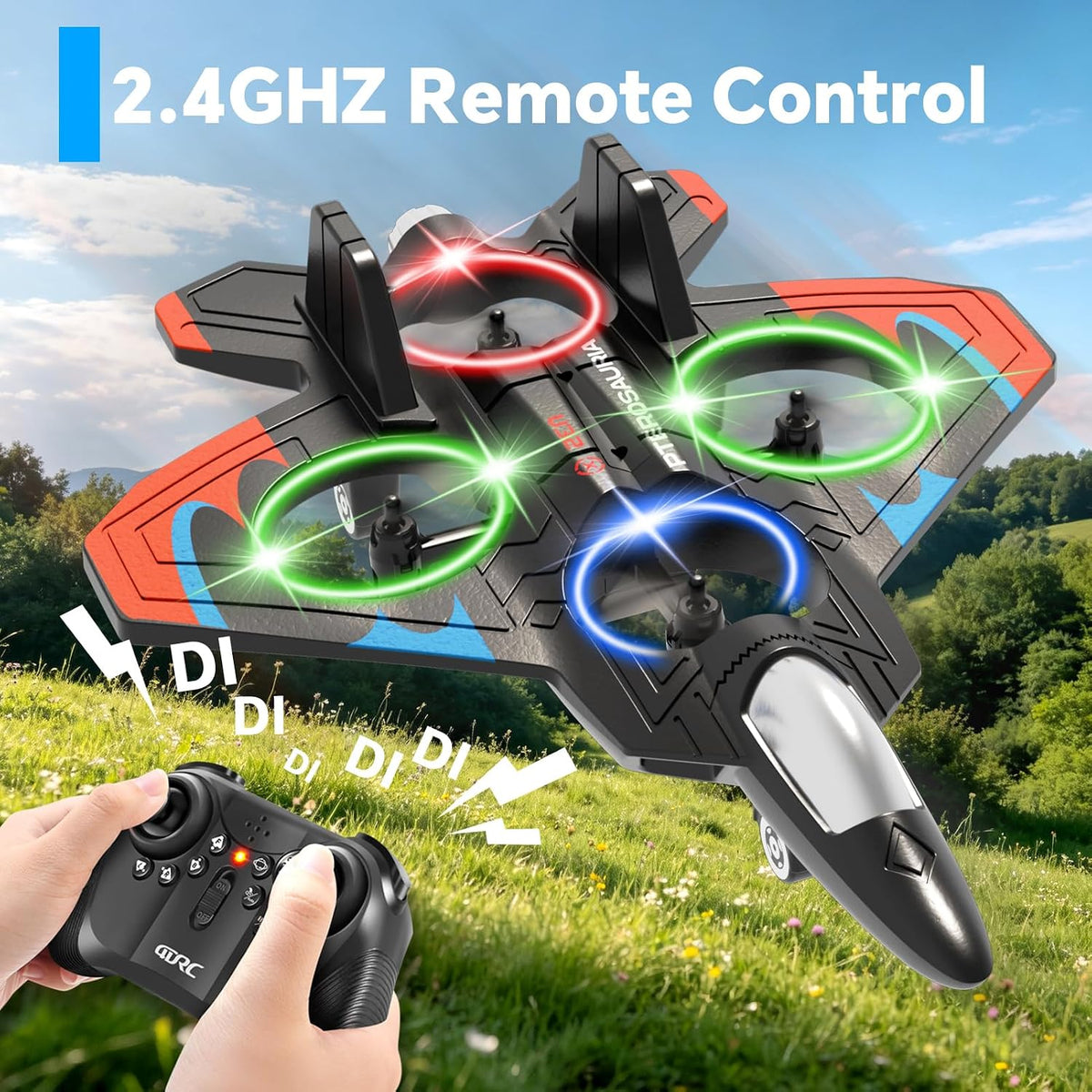 4DRC V32 Foam Remote Control Airplanes RC Planes for Kids Adults - Orange-2 Batteries - image 4