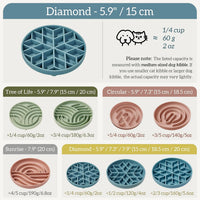 OHMO Slow Feeder Dog Bowl, 5.9" Lick Mat for Dogs, Tree of Life - Light Blue / Diamond-S(5.9") - image 3