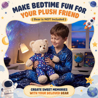 2 Pcs Rainbow PJ's Bear Clothes Outfit Stuffed Animal - Space / Blue - image 4