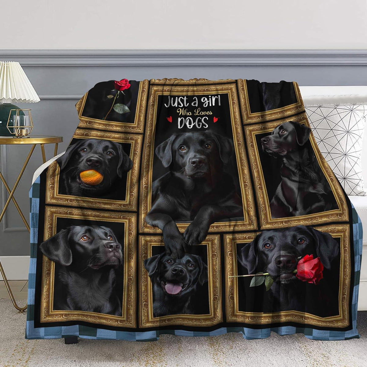 Levens Black Cat Blanket, Cozy Cats Blankets for Cat Lovers 60"x50" Soft Plush Black Cats Gifts - Dog Black / 50"x60"