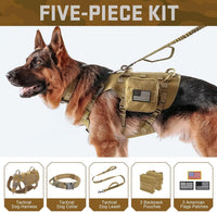 Forestpaw Tactical Dog Harness for Large Dogs, Military, L - L:Chest 27-40",Fit 70-140lbs / Coyote Brown - image 2