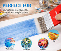 Falling in Art large 8 inch flat paddle paint brush with stainless steel ferrule - view 15