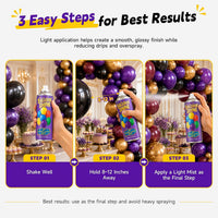 Balloon Shine Spray for Party : 15 oz Balloons Spray Silicone – Fun for Kids & Family - 4 Pack - image 3