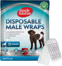 Simple Solution Male Dog Diapers, Disposable Belly Bands, M - Medium / 12