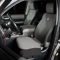 Carhartt Universal Nylon Duck Canvas Fitted Bucket Seat Cover, Durable Seat Protection with Rain Defender, Single, Gravel