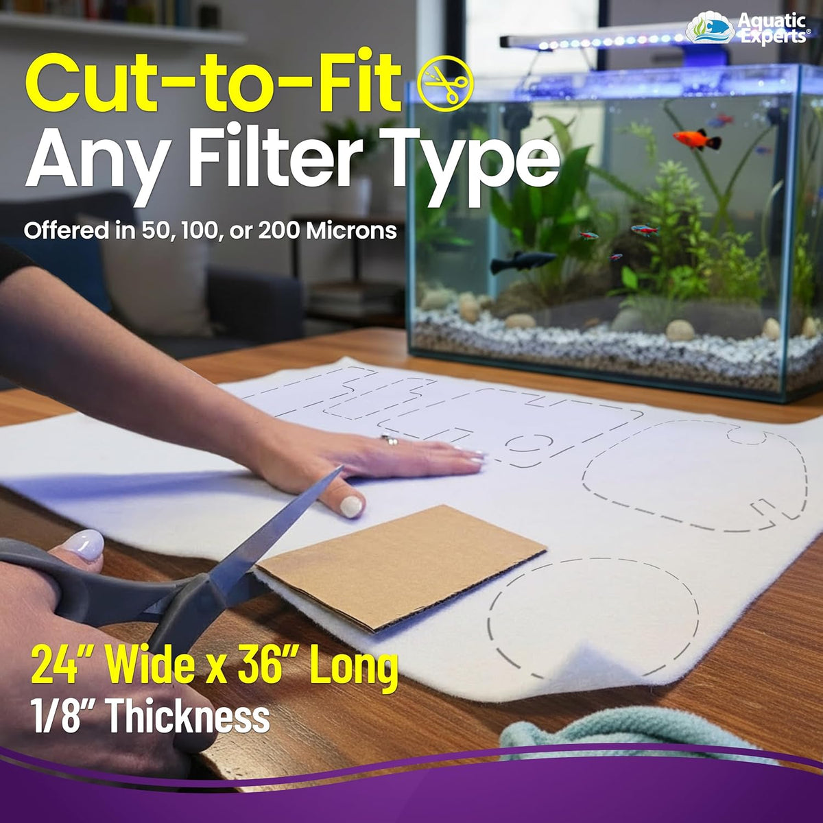 Aquatic Experts Aquarium Polishing Filter Pad - Ultra Fine – 50 Micron / 24" x 36" - 4 pack - image 4
