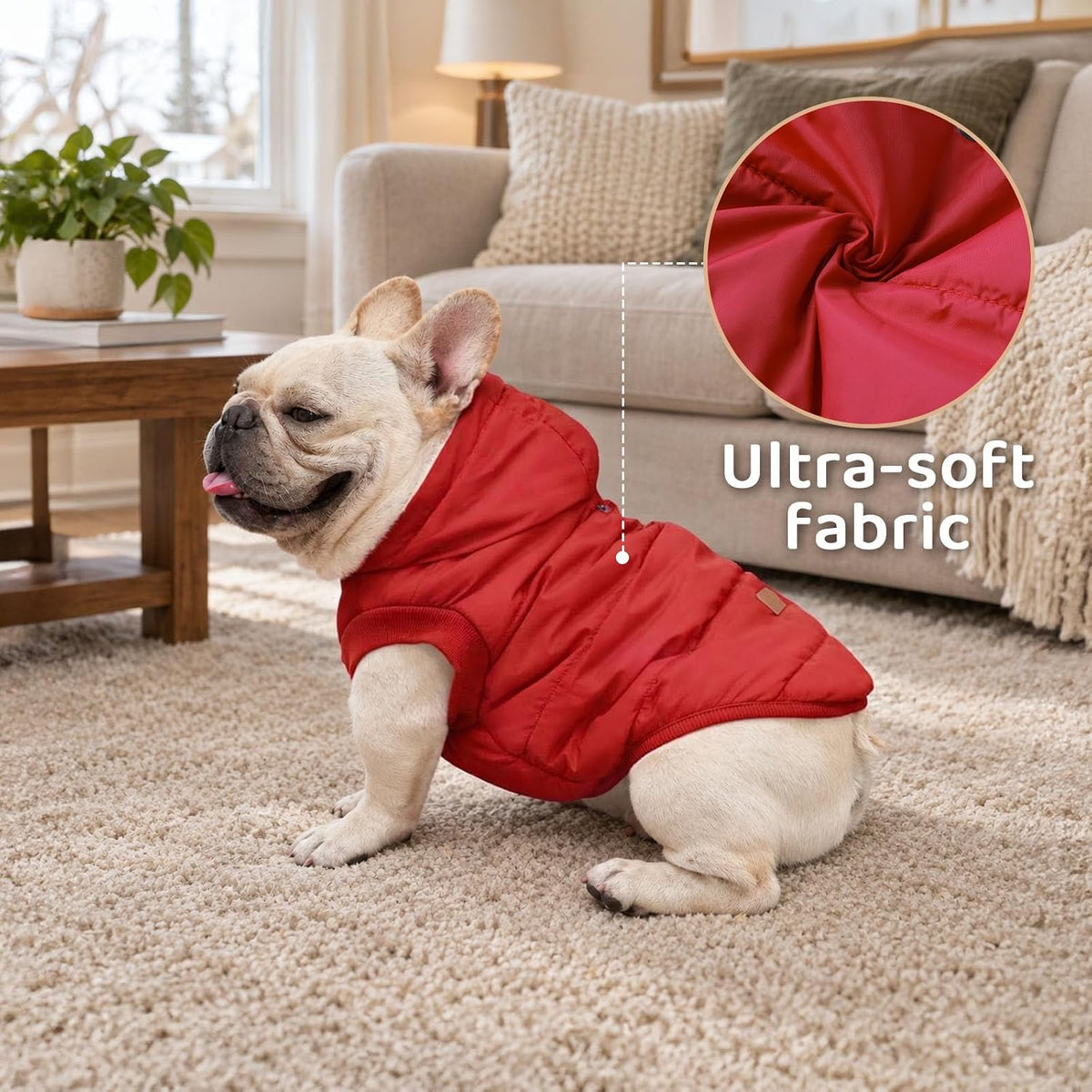 Vecomfy Warm Dog Coats with Hoodie - XXX-Large / Red - image 4