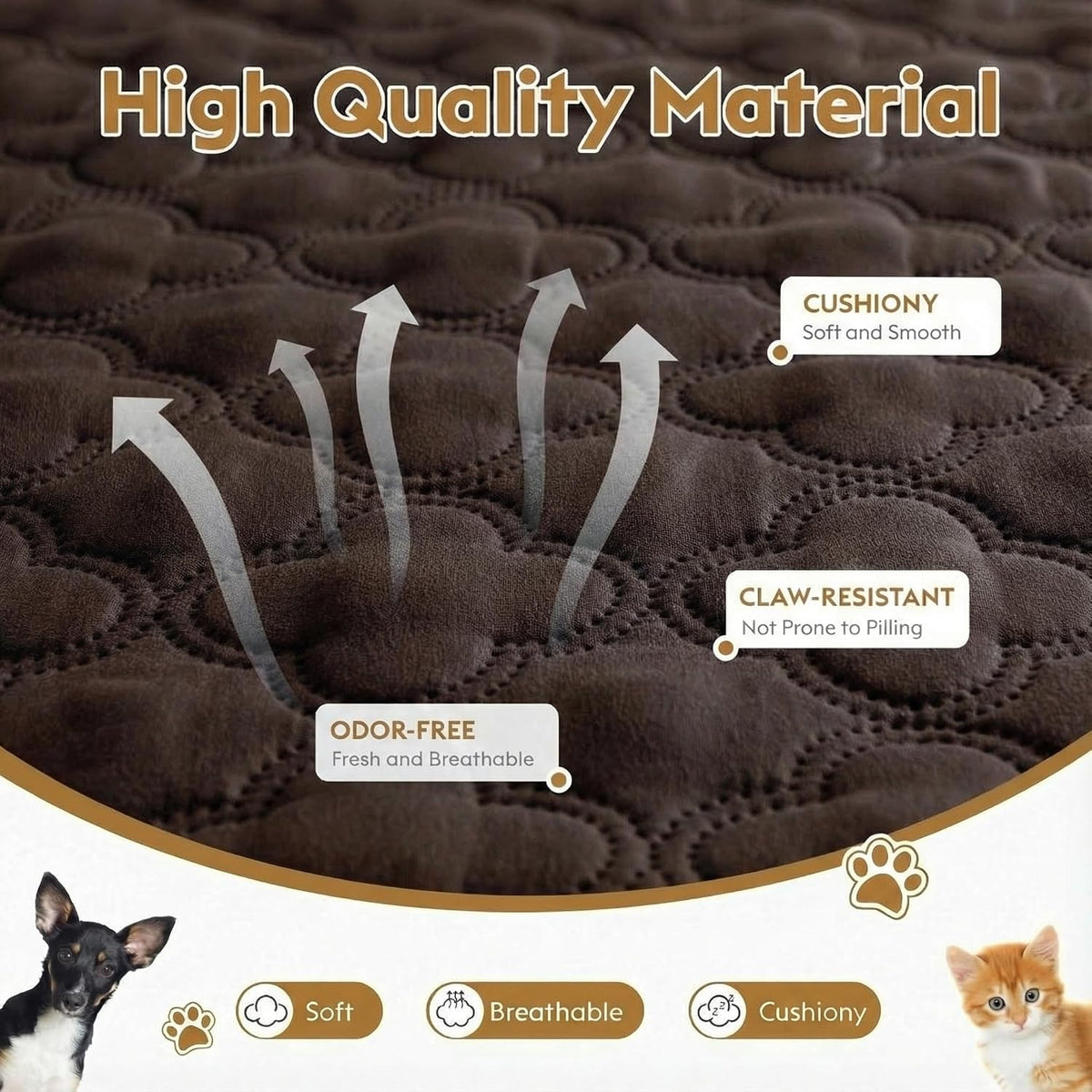 FunFurry Waterproof Dog Blanket, Couch Cover for Dogs Washable - 30 X 53 Inch - 1 Pack / Dark＆light Brown - image 3