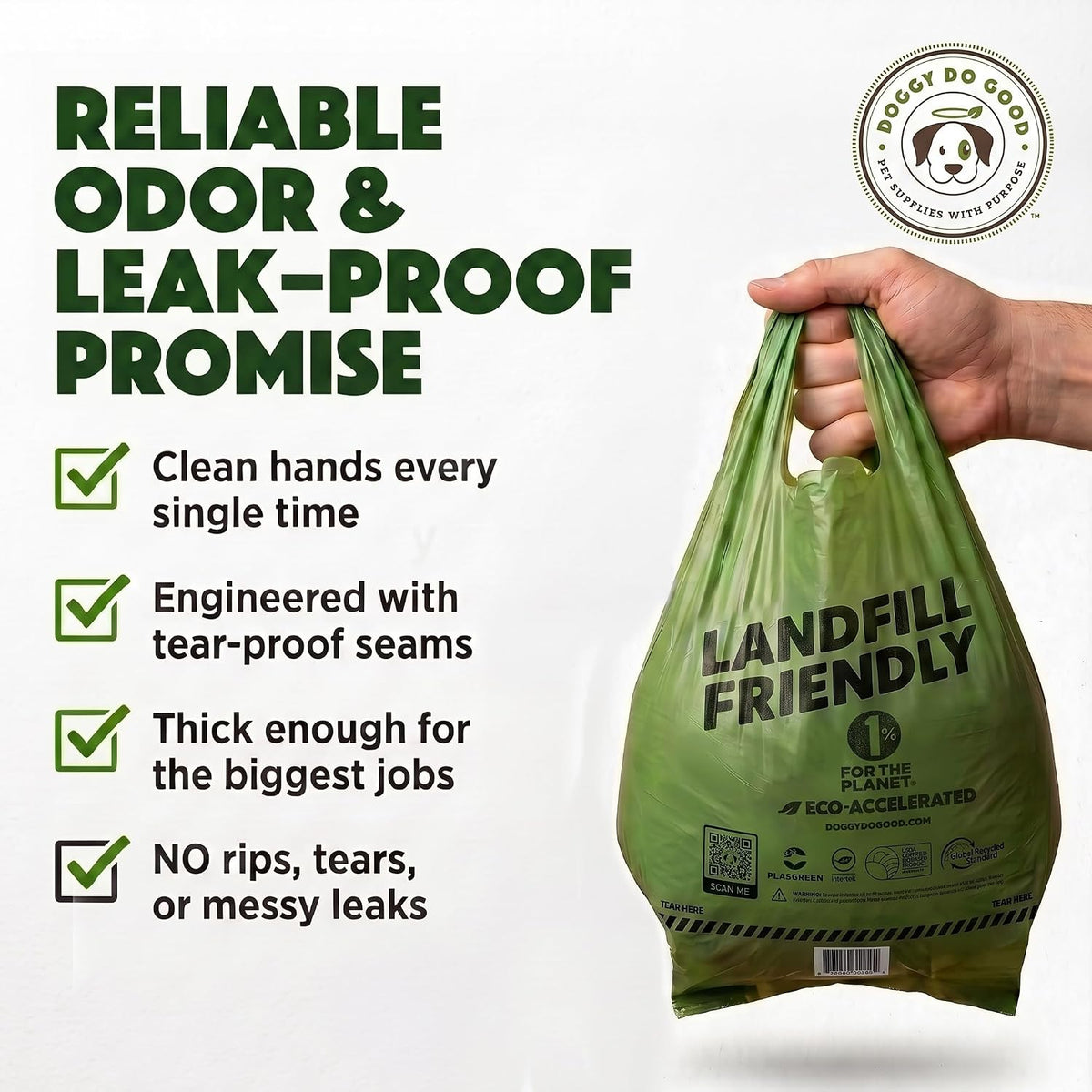 Doggy Do Good, Dog Poop Bags With Handles, Unscented - 30 Count (Pack of 3) - image 3