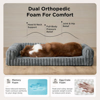 Bedsure ComfyFleece Memory Foam Orthopedic XL Dog Bed Washable 42" – Essentials for Dogs - Grey / 42.0"l X 30.0"w X 7"th - image 3