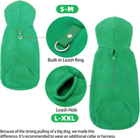 Fleece Dog Hoodie with Pouch, Green S – Essentials for Dogs - Large / Green - image 3
