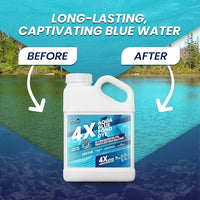 1 Gallon Aqua Blue Pond Dye 4X Concentrate, Lake & Pond Dye Blue for Aqua Colored Water, Ideal Lake Colorant, Aquashade Colorant That Protects Against Sunlight - Ideal for Fish and Wildlife