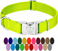 Country Brook Petz - Premium Nylon Dog Collar with Metal Buckle for Small Medium Large Breeds - 30+ - Small (Pack of 1) / Hot Yellow