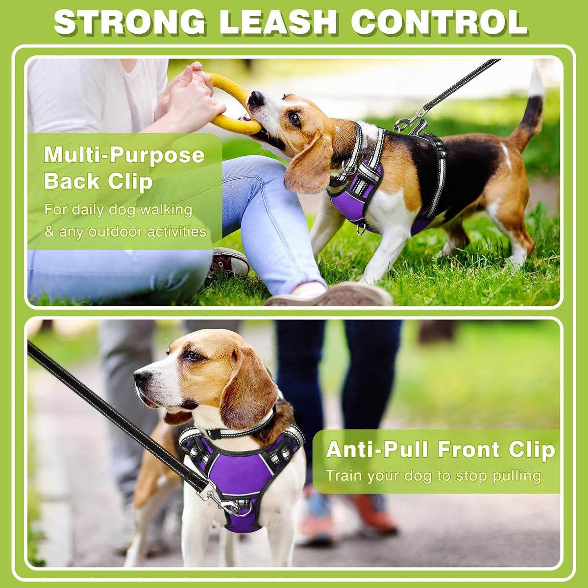 WINSEE Dog/Pet Harnesses No Pull with Dog Collar - X-Large / Purple - image 3