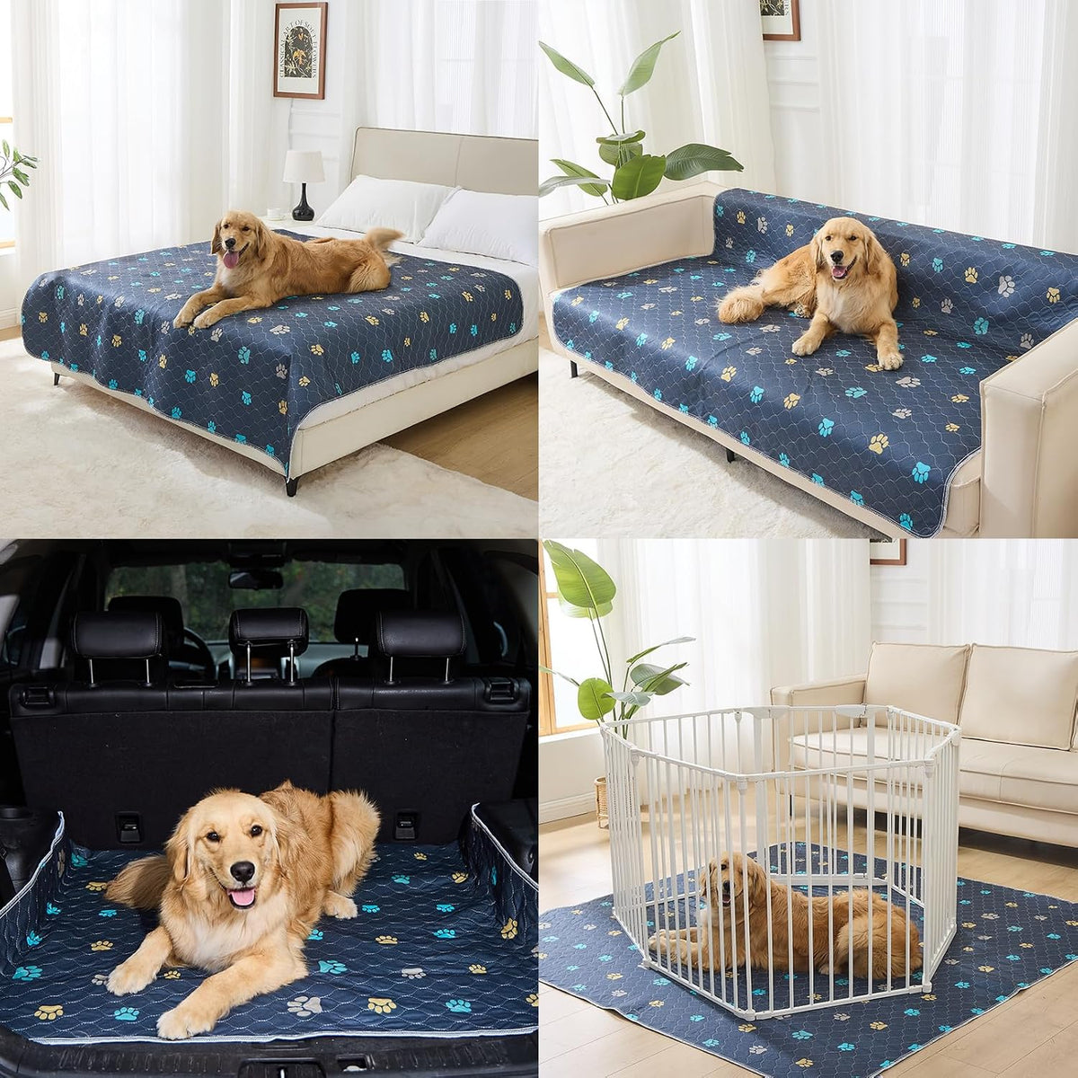 Aitmexcn Washable Pee Pads for Dogs, 24''x36'' - Colour Paws / 24*36''-2pcs - image 3