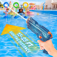 JouJueBoo 2 pack water guns for kids with clear 180cc tanks, blue and green - view 9