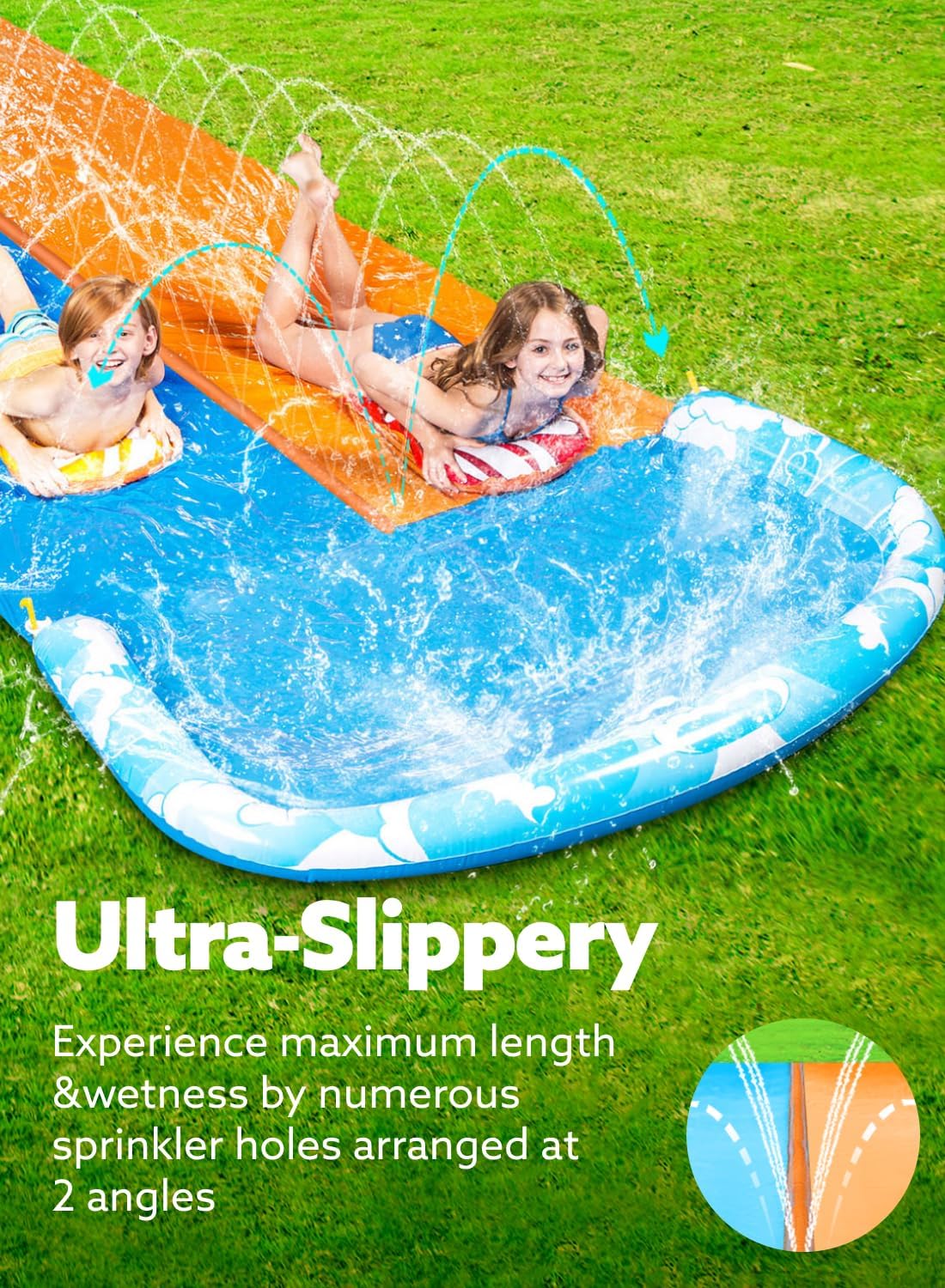 JOYIN 22.5ft Water Slides and 2 Bodyboards - Blue, Orange / 22.5FT - image 4