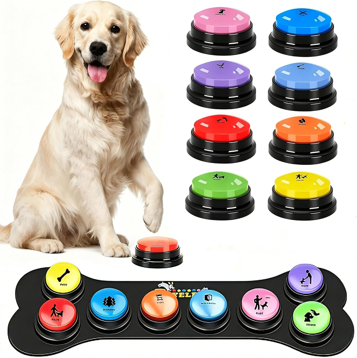 6 Pcs Dog Talking Button Set - 8 Pack