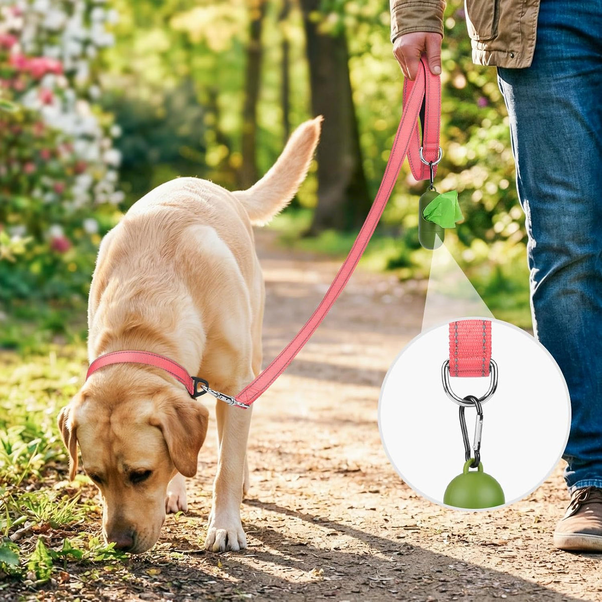 Joytale Reflective Dog Leash for Medium & Large Dogs - 5 ft Standard / Neon Pink - image 2