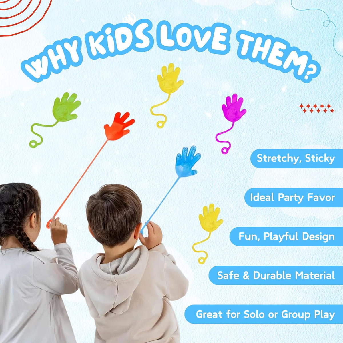 Giraffe 75 Pcs Sticky Hands for Kids - Sticky Hands (350 pcs) - image 4