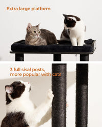 Modern Cat Tree for Large Cats, Full Sisal Cat Scratching Post – Essentials for Cats - Black / 22"L x 15.7"W x 26.7"H - image 4