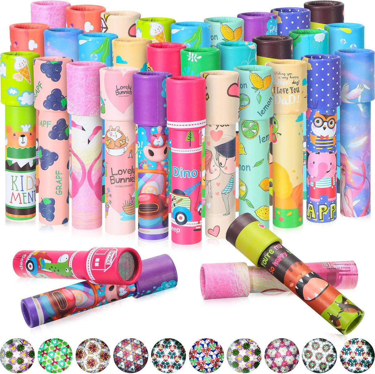Yunsailing mini vintage style kaleidoscopes, 30 pack of cardboard party favors