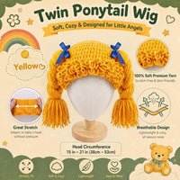 Halloween Cabbage Costume Yarn Wig - Yellow 4 / Long Braided Pigtails - image 2
