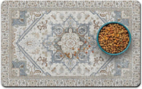 Dog Food Mat for Floors, Absorbent Pet Cat Food Bowl Mat - Bohemia 4 / 24"L x 16"W