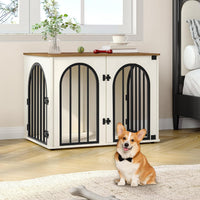 Hzuaneri 31.5 in Dog Crate Furniture - White Brown / 31.5"L x 22.0"W x 24.0"H - image 3