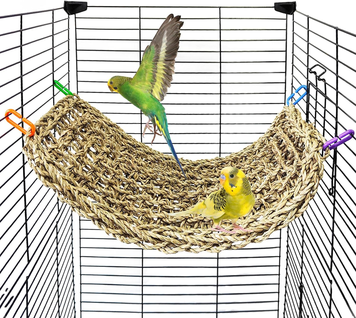 Bird Seagrass Mat 30 x 7 Inch Parrot Natural Seagrass Woven Net - 1Pc 16" × 7"