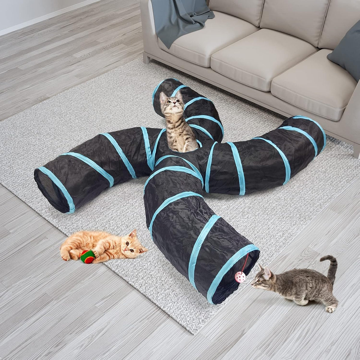 Bemodst Cat Tunnel for Indoor Cats - S-Type 4 Way - image 2
