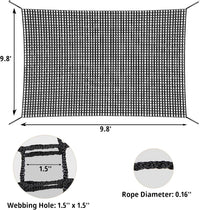 Climbing Cargo Net 6.5' x 9.8' for Outdoor Treehouse – Fun for Kids & Family - 9.8‘ x 9.8‘ / Black - image 2