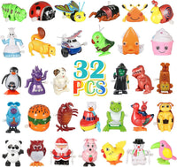 CIUGEO 32 assorted wind-up toys for kids including frog, penguin, panda and Santa figures