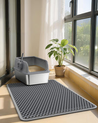 Powools Ultra-Large Cat Litter Mat, 27'' x 19", Double-Layer - 35'' x 30'' - 1 Pack / Grey - image 2
