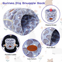 YUEPET Guinea Pig Bed Cuddle Cave, Warm Fleece Hideout - Purple Heart / 1PCS - image 4