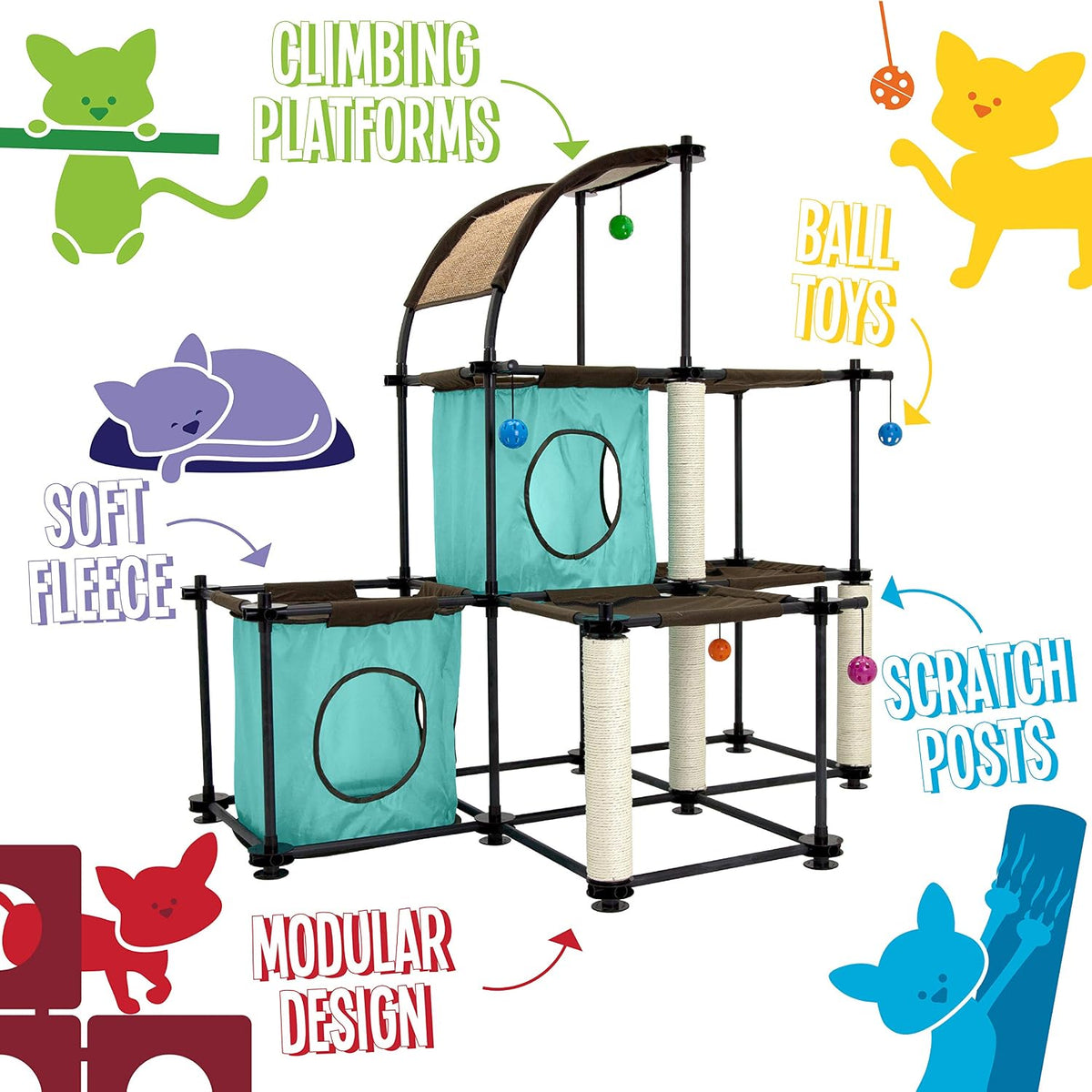 Kitty City Sleeper Cat Bed – Essentials for Cats - A) INDOOR MEGA KIT / 3 levels - image 4