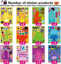 48PCS Halloween Make-a-face Stickers Halloween Characters Stickers - Monster - image 3
