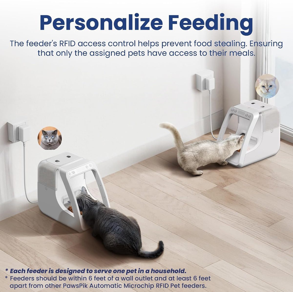 Automatic Microchip RFID Cat Feeder, 16-Cup - White - image 4