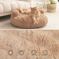 EHEYCIGA Soft Cat Couch Bed for Indoor Cats - 26"L x 26"W x 8"Th / Camel - image 4