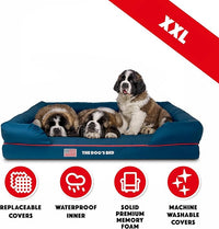 The Dog’s Bed, XXL Blue Oxford with Red Trim USA Flag Dog Bed 51.5x39, Memory Foam, Pain Relief: Arthritis, Post Surgery, Lameness, Supportive, Calming, Waterproof Washable Cover, Veterinary Approved