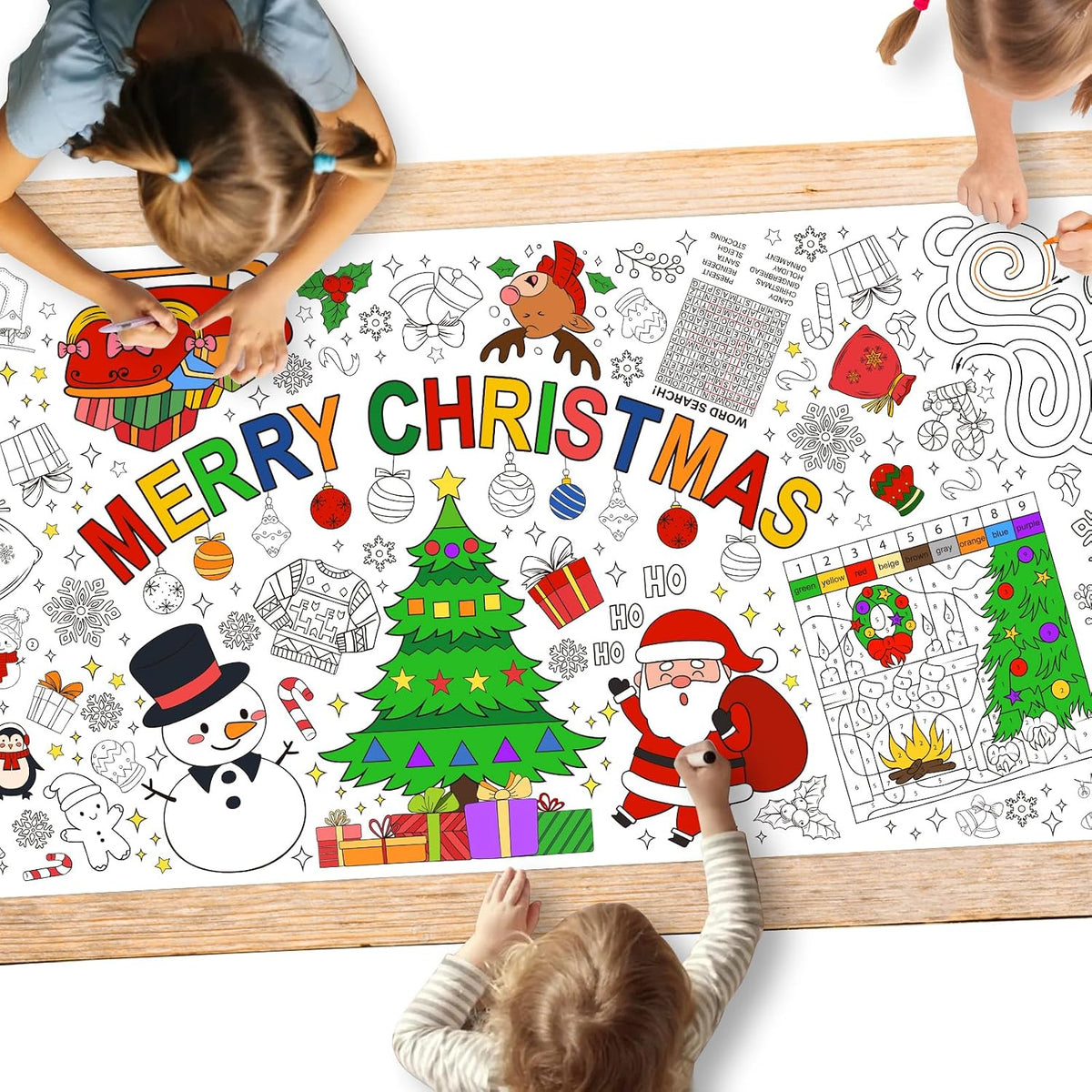 Halloween Activity Poster, Halloween Tablecloth for Kids - Christmas