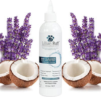 Lillian Ruff Ear Cleaner & Otic Wax Solvent for Dogs with Tea Tree Oil, Bee Propolis & Aloe - Coconut and Lavender Scent - Dissolve Wax and Combat Ear Odors - Safe for Sensitive Ears (4oz)
