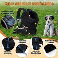 Dog Front Carrier Backpack, Adjustable Breathable Dog Backpack – Essentials for Dogs - Jet Black / Large (9-13.5lbs) - image 2